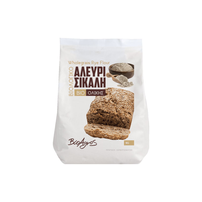 Βιολογικό αλεύρι σίκαλης 1kg, Βιοαγρός