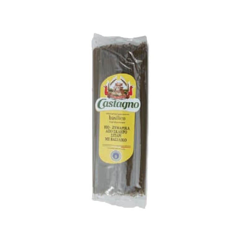 Βιολογικό σπαγγέτι από σκληρό σιτάρι με βασιλικό 500g, Castagno