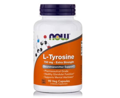 L-Tyrosine 750mg, Extra Strength 90 Vcaps, Now