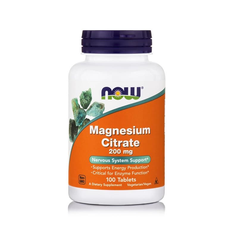 Magnesium Citrate 200mg 100 tabs, Now