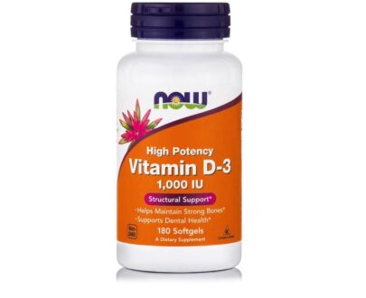 Βιταμίνη D-3 (1.000 IU) 180 Softgels, Now