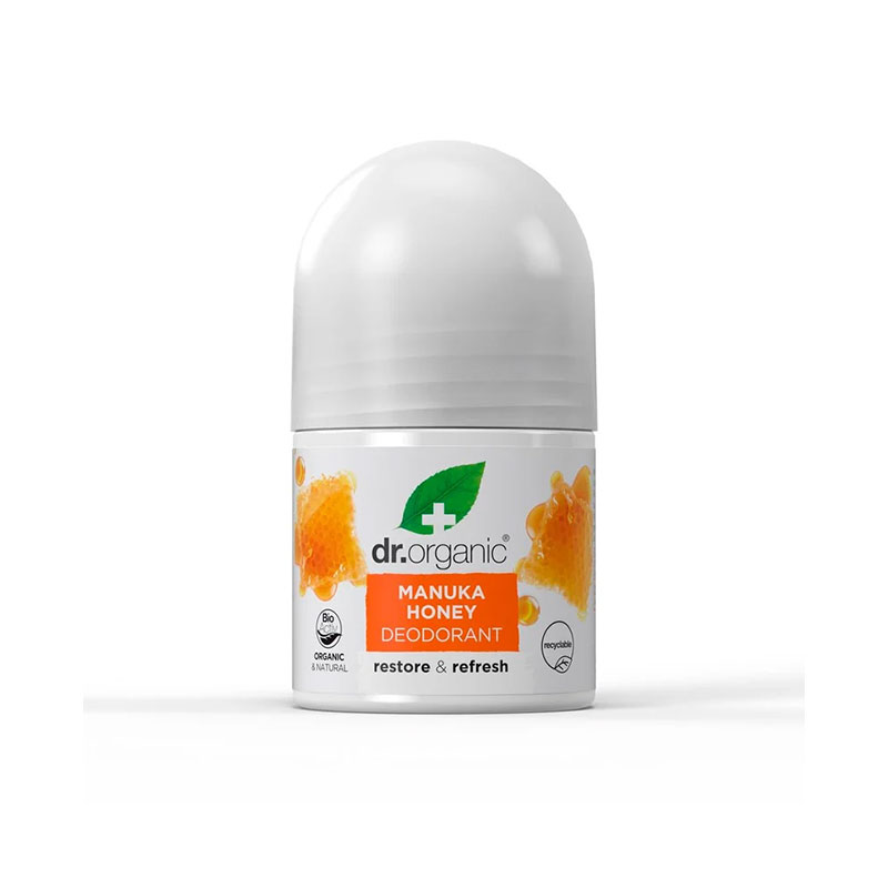 Βιολογικό αποσμητικό roll on με μέλι μανούκα 50ml, dr.organic