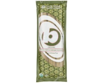 Βιολογικά νουντλς από καστανό ρύζι & φύκια Wakame 250g, King Soba
