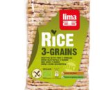 Βιολογικές λεπτές ρυζογκοφρέτες με 3 δημητριακά 130g, lima