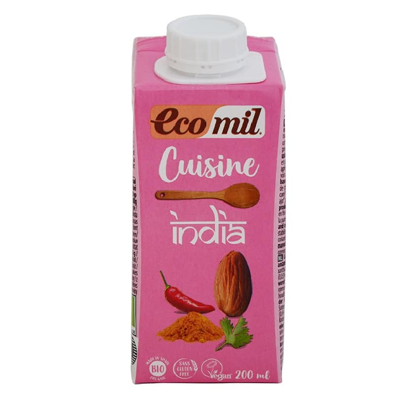 Βιολογική κρέμα μαγειρικής india 200ml, Ecomil
