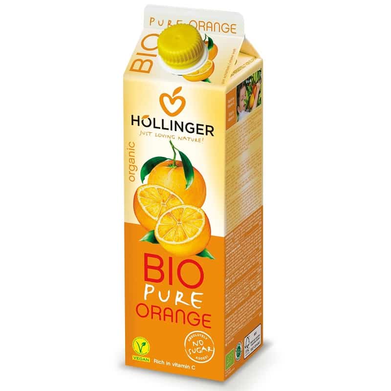 Βιολογικός χυμός πορτοκάλι 1L, Hollinger