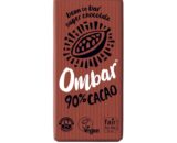 Βιολογική ακατέργαστη μαύρη σοκολάτα 90% κακάο 35g, Ombar