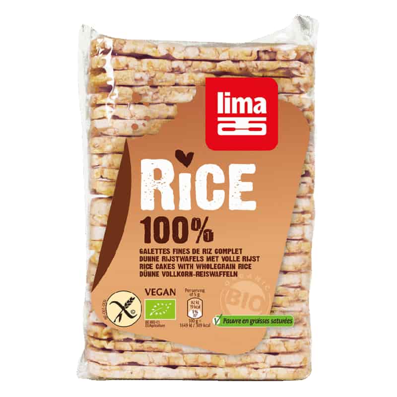 Βιολογικές λεπτές ρυζογκοφρέτες με αλάτι 130g, lima