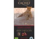 Βιολογική μαύρη σοκολάτα με 57% κακάο, κεράσι & αμύγδαλο 100g, Cachet