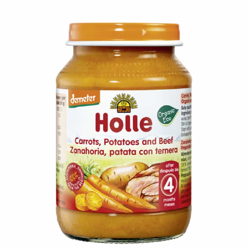 Βιολογικό καρότο, πατάτες και μοσχάρι σε βάζο 190g, Holle