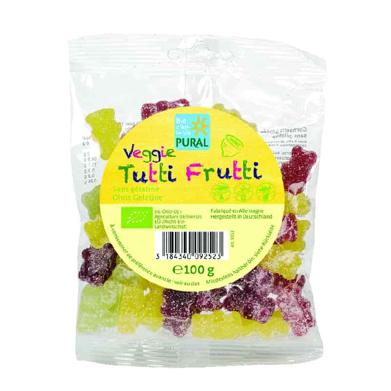 Βιολογικά ζαχαρωτά Tutti Frutti 100g, Pural
