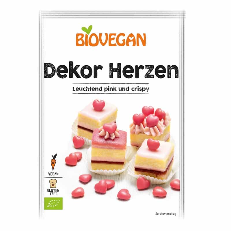 Βιολογικές κόκκινες καρδούλες 35g, Biovegan