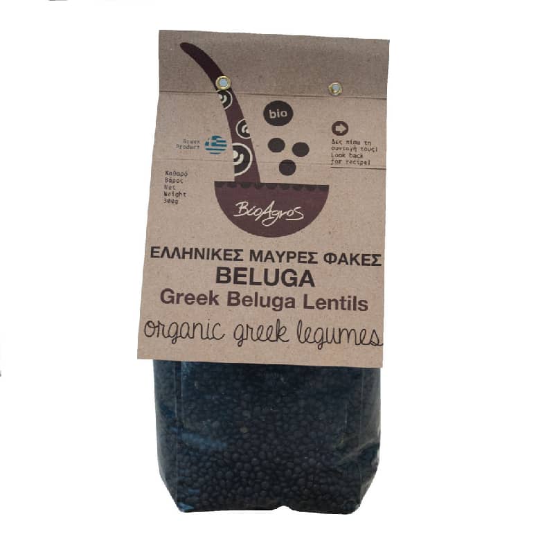 Βιολογικές μαύρες φακές Beluga Ελληνικές 300g, Βιοαγρός