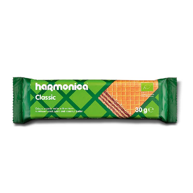 Βιολογική γκοφρέτα μονόκοκκου σίτου με κακάο 30g, harmonica