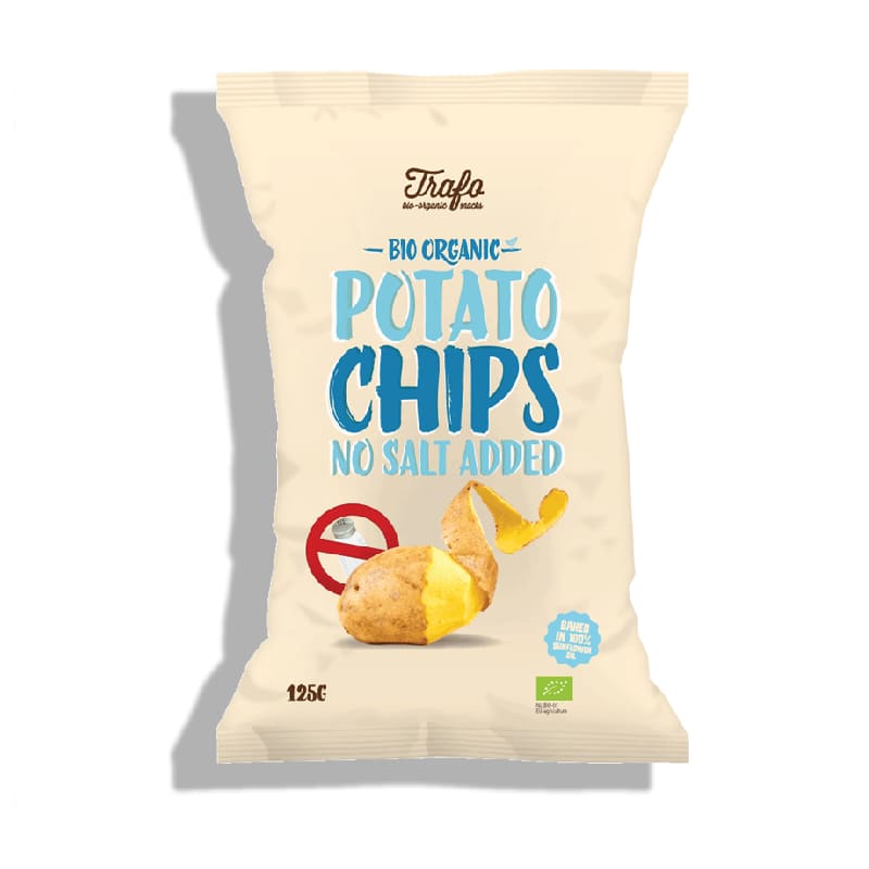 Βιολογικά τσιπς πατάτας χωρίς αλάτι 125g, Trafo