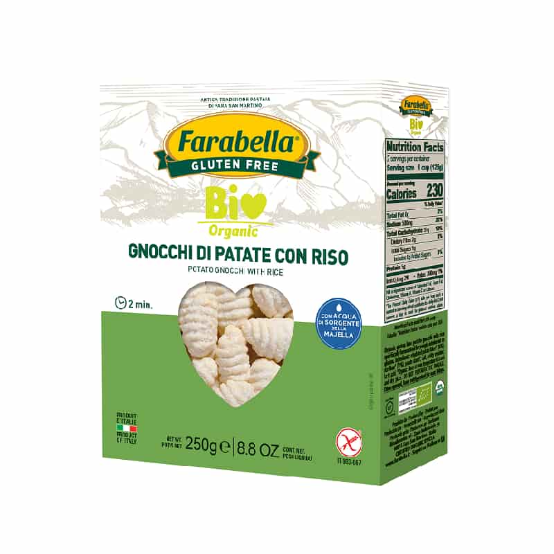 Βιολογικό νιόκι πατάτας με ρύζι 250g, Farabella