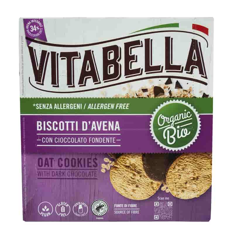 Βιολογικά μπισκότα βρώμης με σοκολάτα 192g, Vitabella