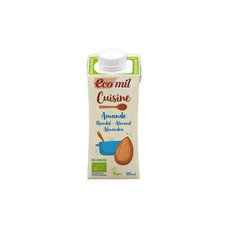 Βιολογική κρέμα μαγειρικής αμυγδάλου 200ml, Ecomil