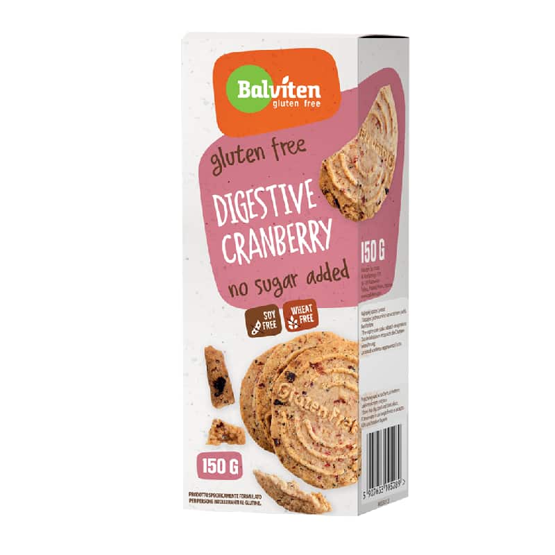 Μπισκότα Digestive με κράνμπερι 150g, Balviten