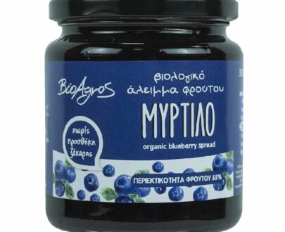 Βιολογικό άλειμμα μύρτιλλο χωρίς ζάχαρη 320g, Βιοαγρός
