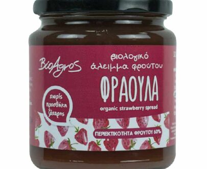 Βιολογικό άλειμμα φράουλα χωρίς ζάχαρη 320g, Βιοαγρός