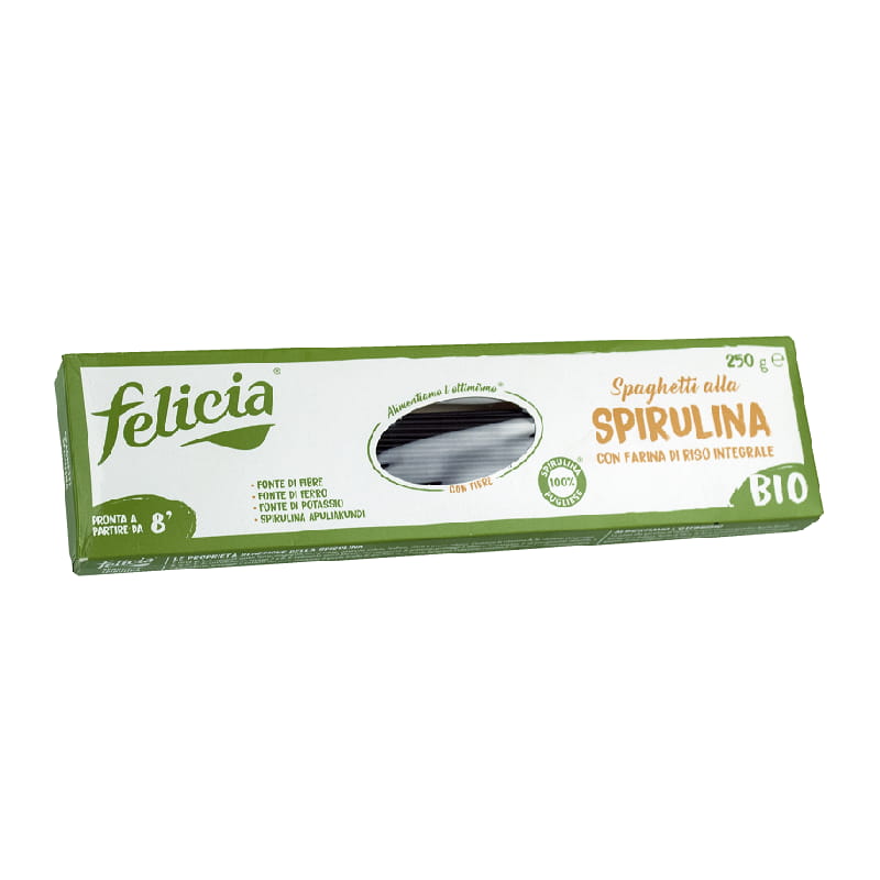 Βιολογικό σπαγγέτι με καστανό ρύζι & σπιρουλίνα 250g, Felicia
