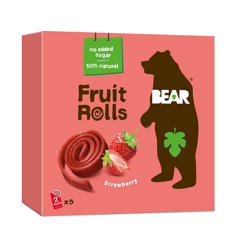 Αποξηραμένα ρολάκια φρούτων με φράουλα 100g, Bear